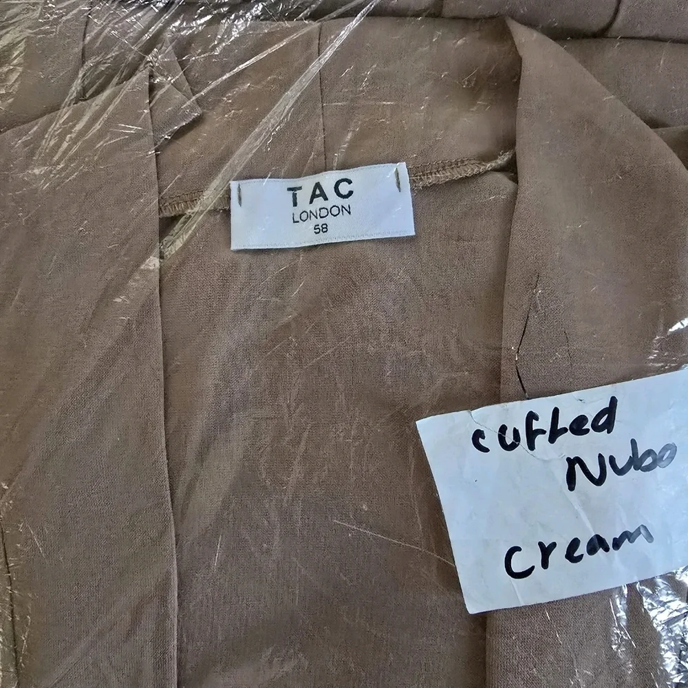 The Abaya Company Cuffed Nubo Cream Abaya 2 Piece Set 58 - Picture 3 of 4